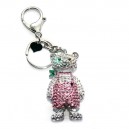 Teddy Diamante Keychain - Pink