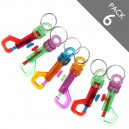 Multicolor Belt Clip Keychain - Pack 6