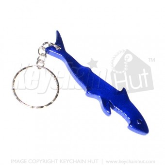Blue Shark Bottle Opener Keychain