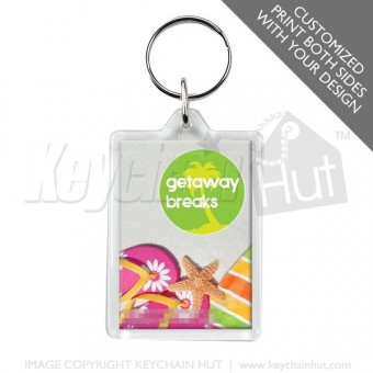 Printed Rectangle Promotional Keychain