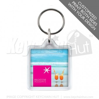 Printed Square Promotional Keychain