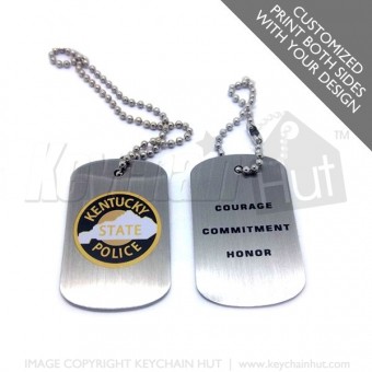 Dog Tag Promotional Keychain (2 side print)