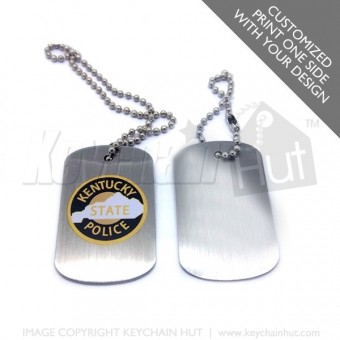 Printed Metal Dog Tag Promotional Keychain (1 sided 4-color print).