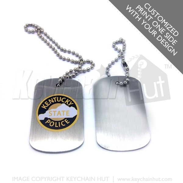 Printed Metal Dog Tag Promotional Keychain (1 sided 4-color print).