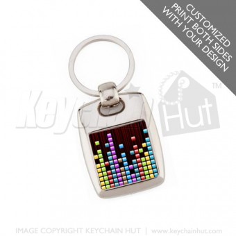 Printed Metal Square Promotional Keychain