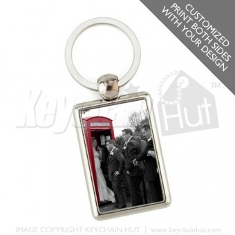 Printed Metal Rectangle Promotional Keychain