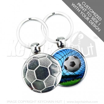 Printed Metal Soccer Promotional Keychain