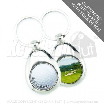 Printed Metal Golf Promotional Keychain