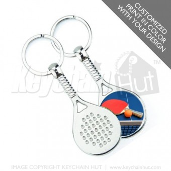 Printed Metal Table Tennis Promotional Keychain