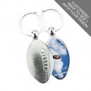 Printed Metal Football Promotional Keychain