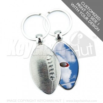 Printed Metal Football Promotional Keychain