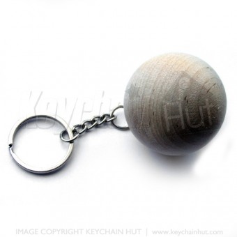 Laser engraved Wooden Ball Keychain