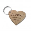 Laser engraved Wooden Heart Keychain