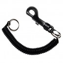 Belt Clip Spiral Keychain -Premium Black