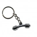 Dumbell Weight Lifting Keychain - Chrome