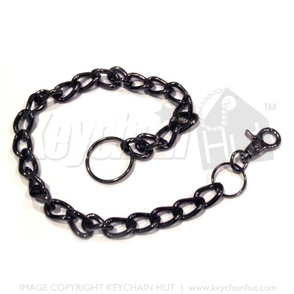 Long CHAIN Keyring With Belt Clip Silver Metal KEYRING