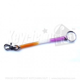 Mini Plastic/Metal Premium Clip Keychain (phone cord style)